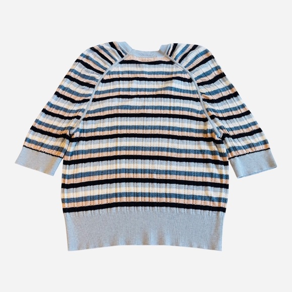 WHBM Cashmere-Blend Elbow-Sleeve Shirred Sweater NWT - Picture 3 of 8